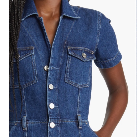 NWT $198 Reformation James Wide Leg Denim Jumpsuit in size 0! - Picture 6 of 7